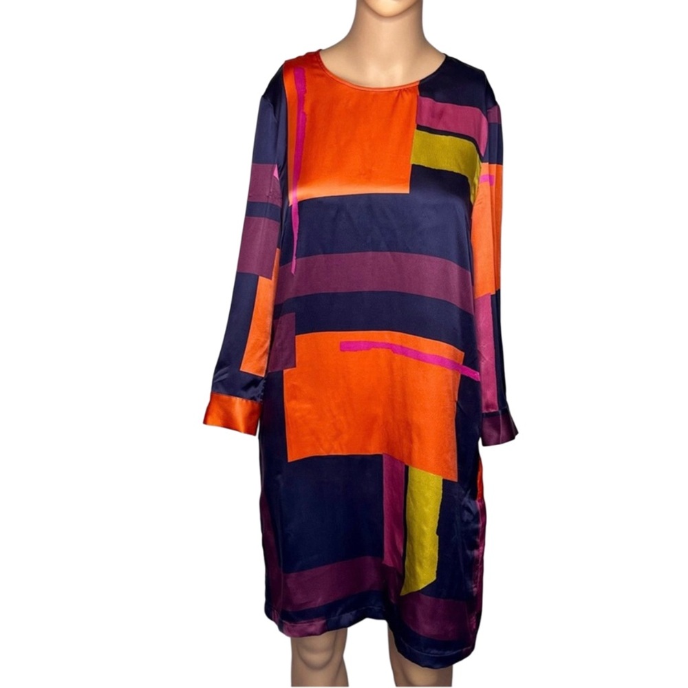 See By Chloe Silk Colorful Geometric Print Dress, Size 6.